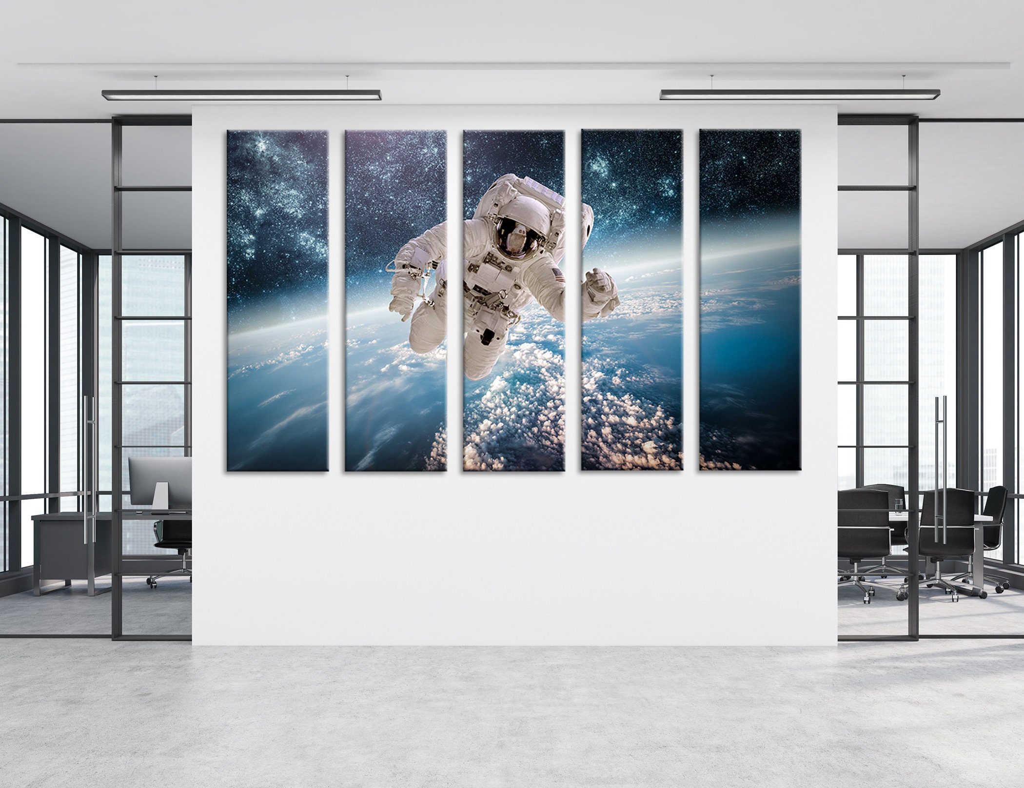 Earth From Space Wall Decor Astronaut Canvas Print Space Wall Art ...