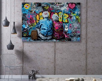 Estaremos juntos toda nuestra vida, Pintura abstracta, Graffiti con globos