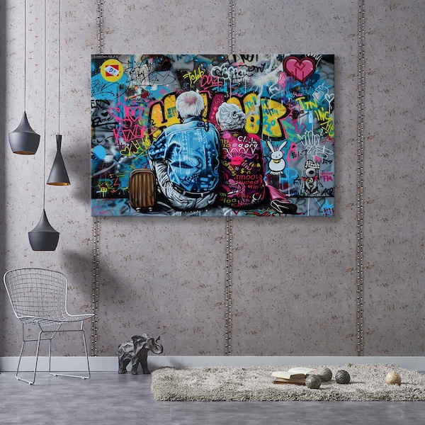 We Will be Together all Our Lives, Abstract Painting, Balloon Graffiti