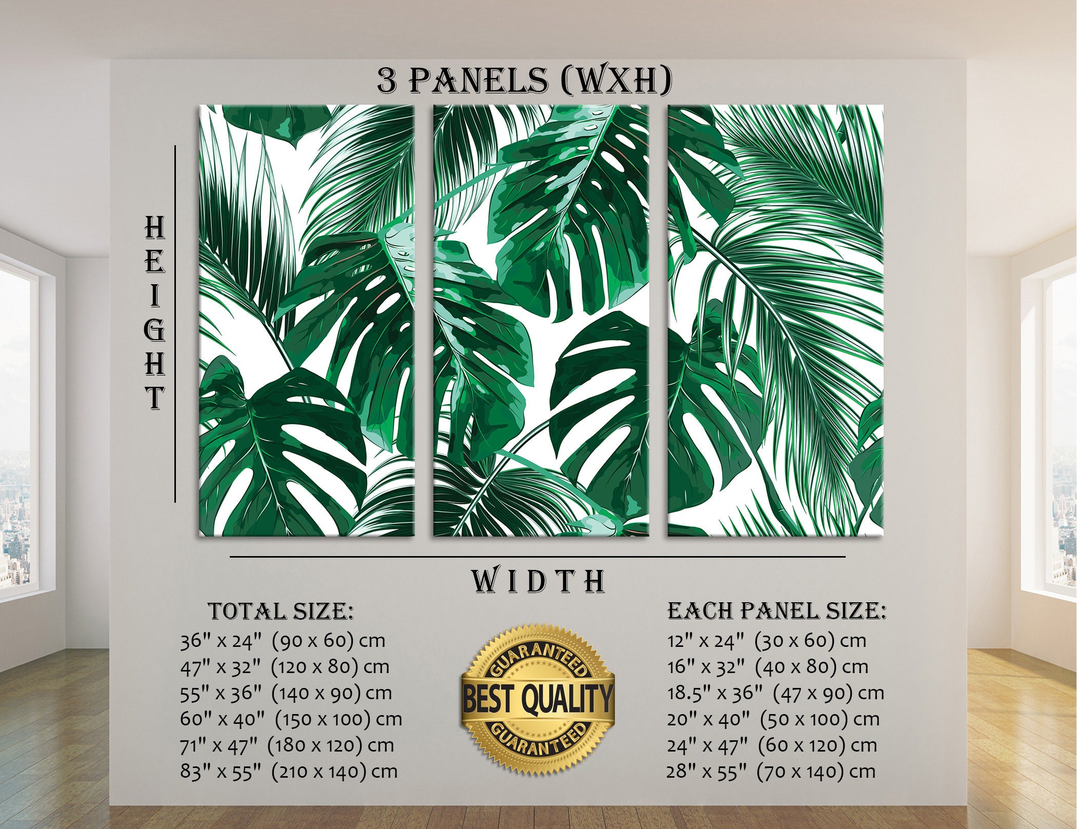 Tropical Palm Leaves Wall Art Palm Leaf Wall Art Canvas Print - Etsy