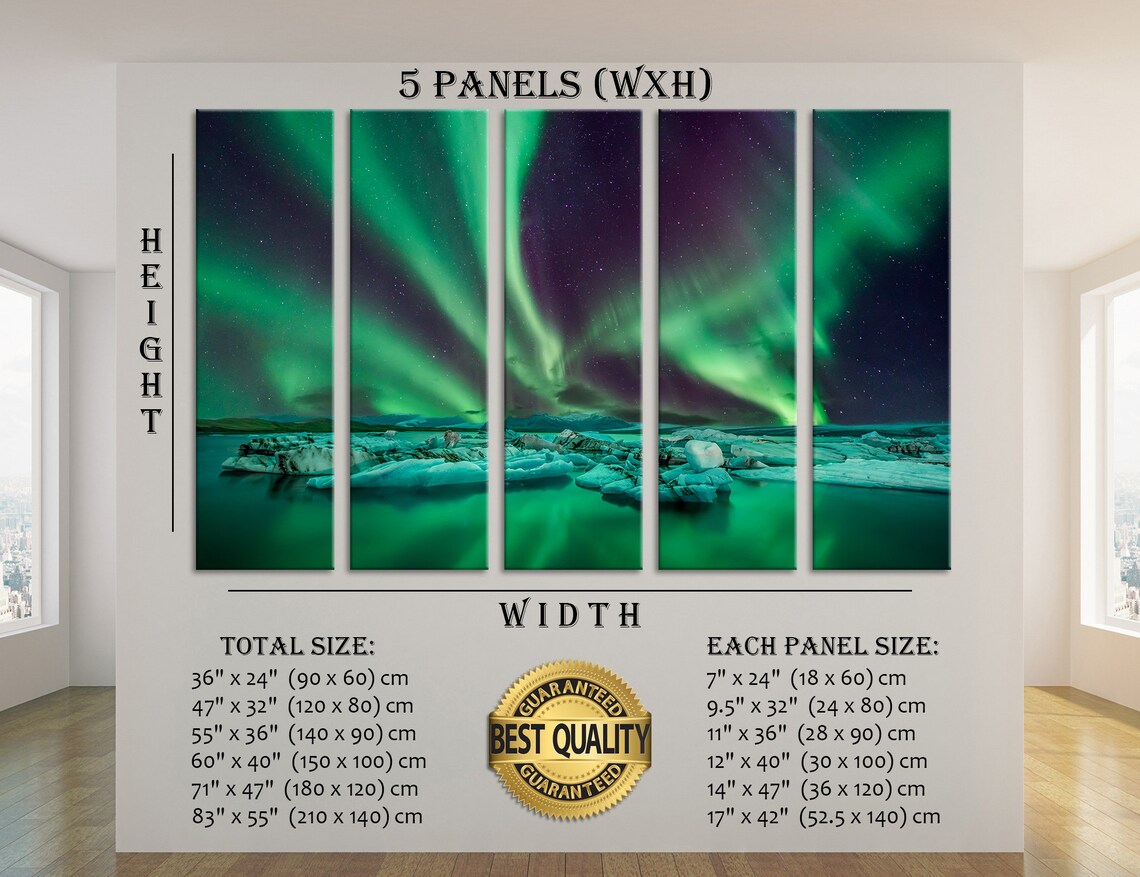 Northern Lights Canvas Northern Lights Wall Decoration Etsy