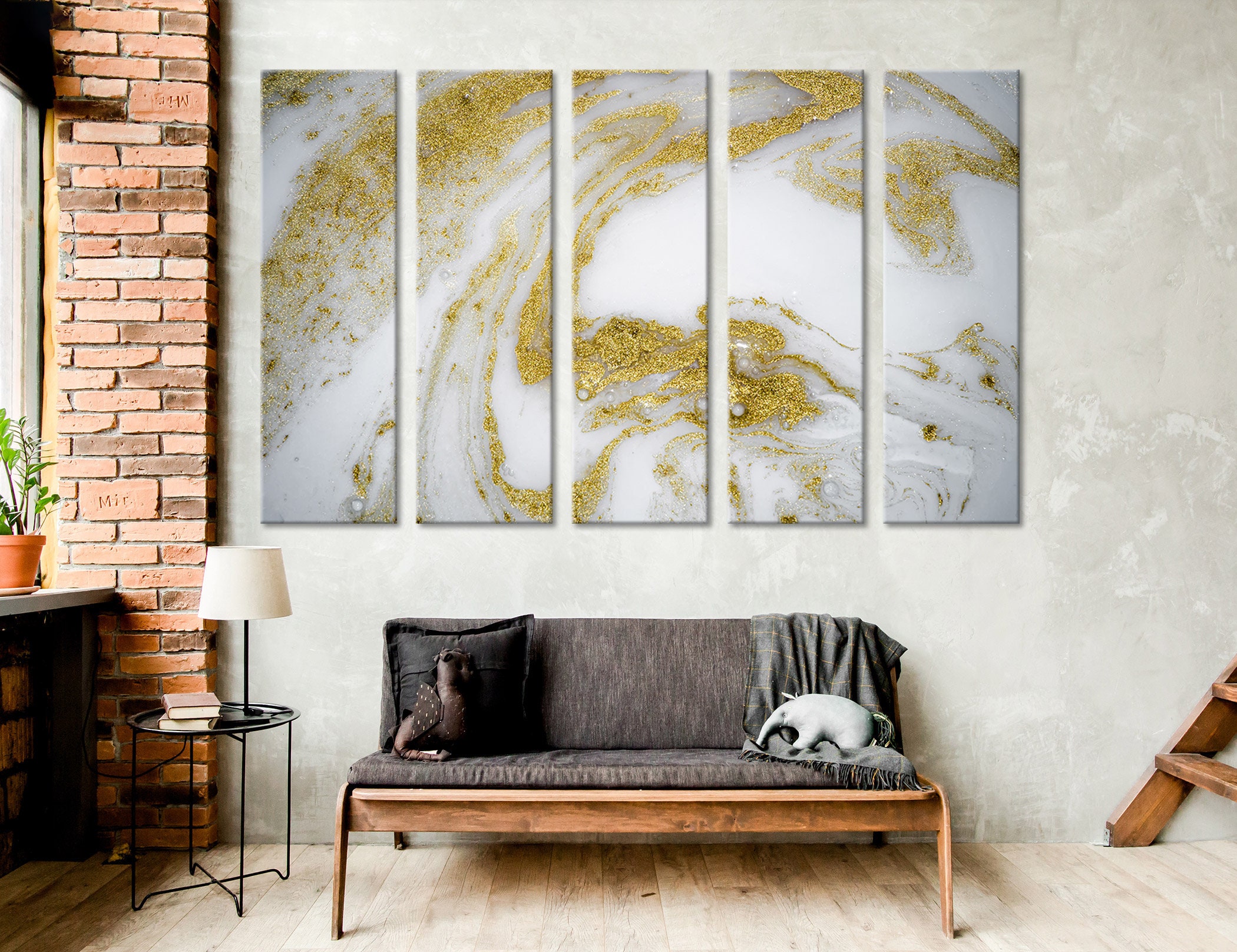 Gold Marble Wall Art Gold Wall Art Marble Wall Decor Gold Wall Etsy
