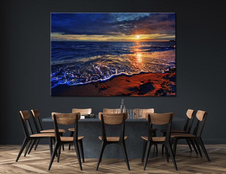 Sunset at Sea Canvas Wall Art Sunset Wall Art Sunset Wall Art Etsy