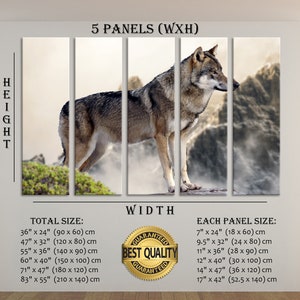 Wolf Wall Art Wolf Wall Decor Extra Large Wall Art Extra Large Wall Decor Large Canvas Art Large Canvas Decor Stretched Canvas Wall Art Set image 6