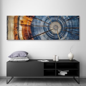 Bunte Panorama Baum Ringe Leinwand Druck - Natürliche Wand Kunst für Elegante Wohnkultur