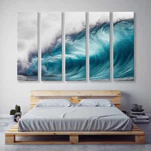 Turquoise Water Wave Canvas Print - Ocean Wave Wall Art - Sea Comber Decor - Turquoise Wave Wall Decor