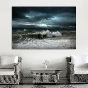 Sturm Kunst Sturm Leinwand Sturm Dekor Sturm Wohndekor Sturm Foto Sturm Poster Sturm Kunstdruck Sturm Wandbild Sturm Wanddeko Meereswellen