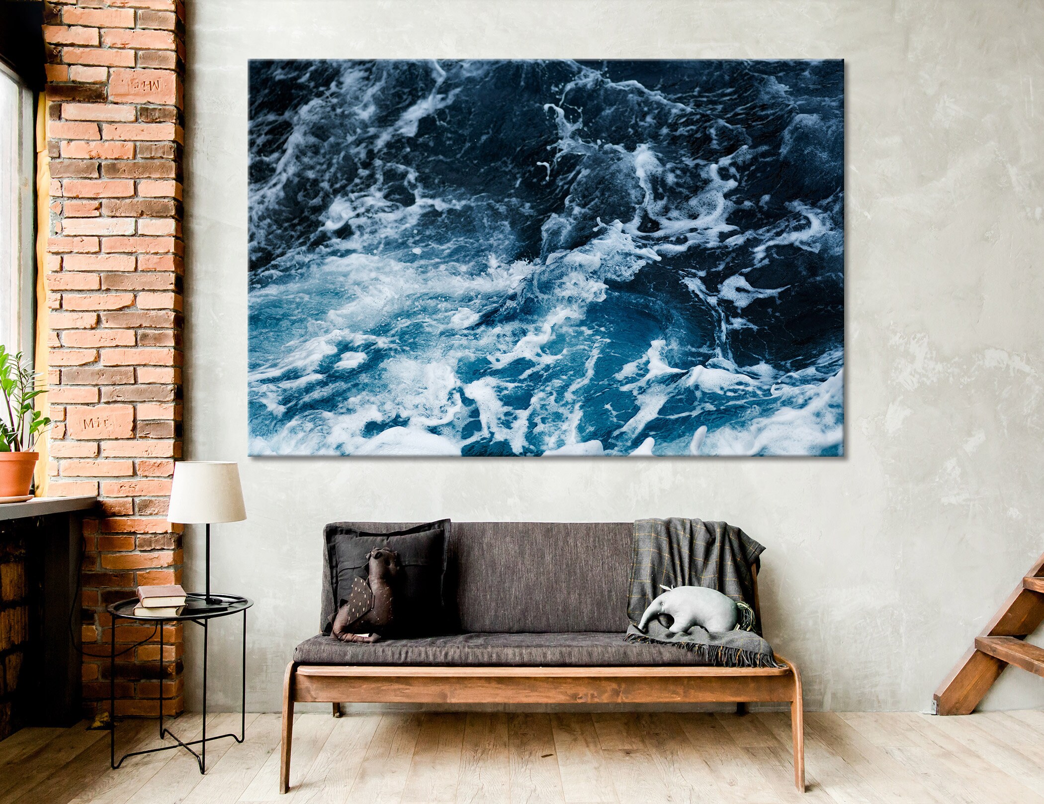 Waves in Ocean Wall Art Waves Art Waves Canvas Waves Canvas Etsy