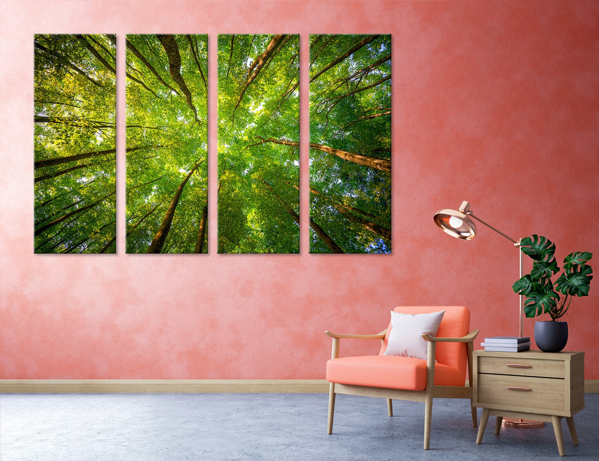 Forest Art Set Forest Canvas Forest Poster Forest Print Green Etsy