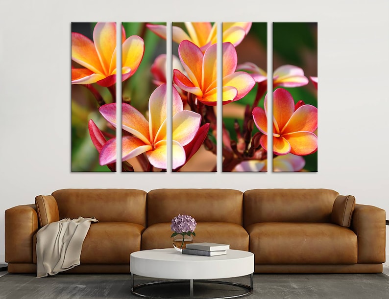 Plumeria Wall Art Plumeria Canvas Plumeria Decor Plumeria Home Etsy
