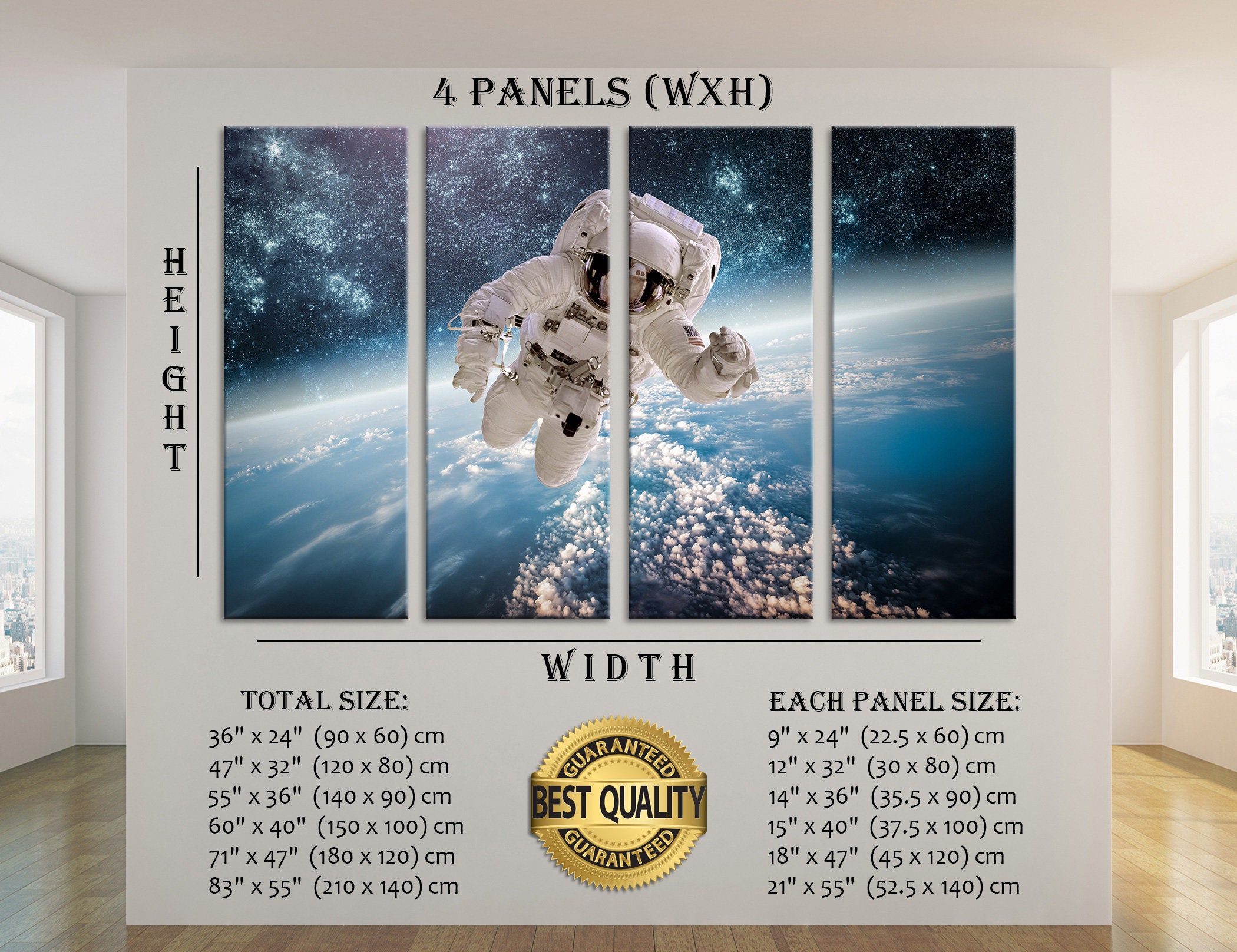 Earth From Space Wall Decor Astronaut Canvas Print Space Wall Art ...