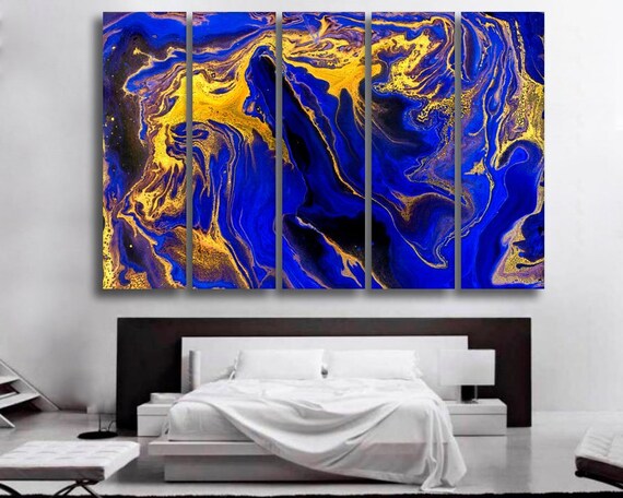 Blue And Yellow Wall Art Blue And Yellow Wall Decor Bedroom Wall Art Bedroom Wall Decor Abstract Wall Art Abstract Wall Decor Artwork
