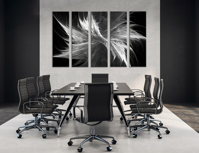 Black and White Fantasy Wall Art Abstract Canvas Abstract Etsy