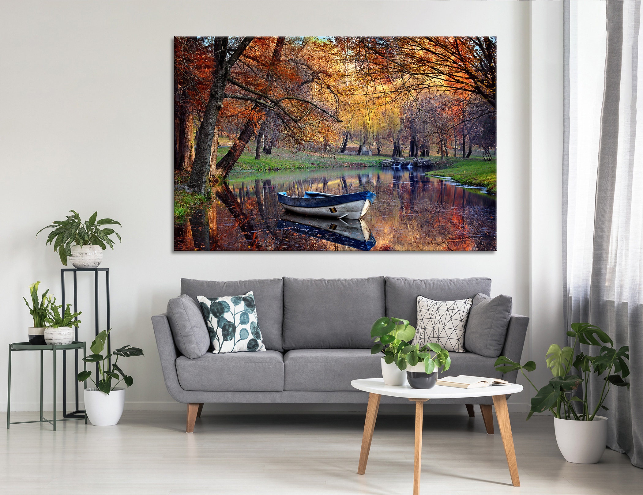 Art coloré d'automne, art mural paysage, décoration murale nature, ensemble de toiles d'automne, ensemble d'affiches d'automne d'art, ensemble de gravures d'automne, oeuvre d'art photo automne, ensemble d'art