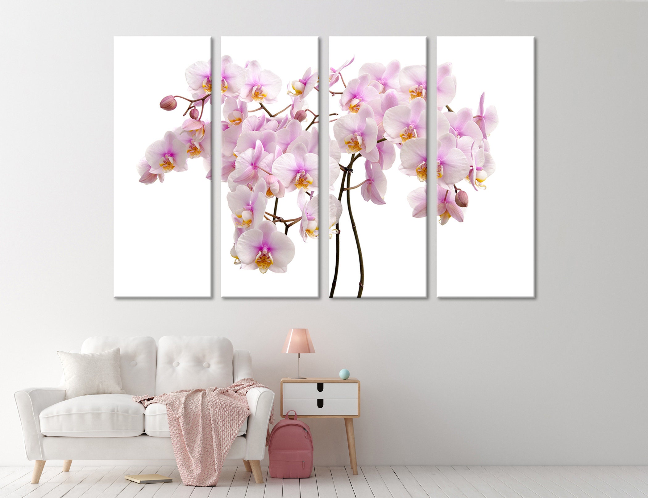 White Orchid Wall Art Orchid Wall Decor Orchid Canvas Print Etsy
