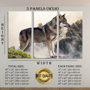 Wolf Wall Art Wolf Wall Decor Extra Large Wall Art Extra Large Wall Decor Large Canvas Art Large Canvas Decor Stretched Canvas Wall Art Set image 8