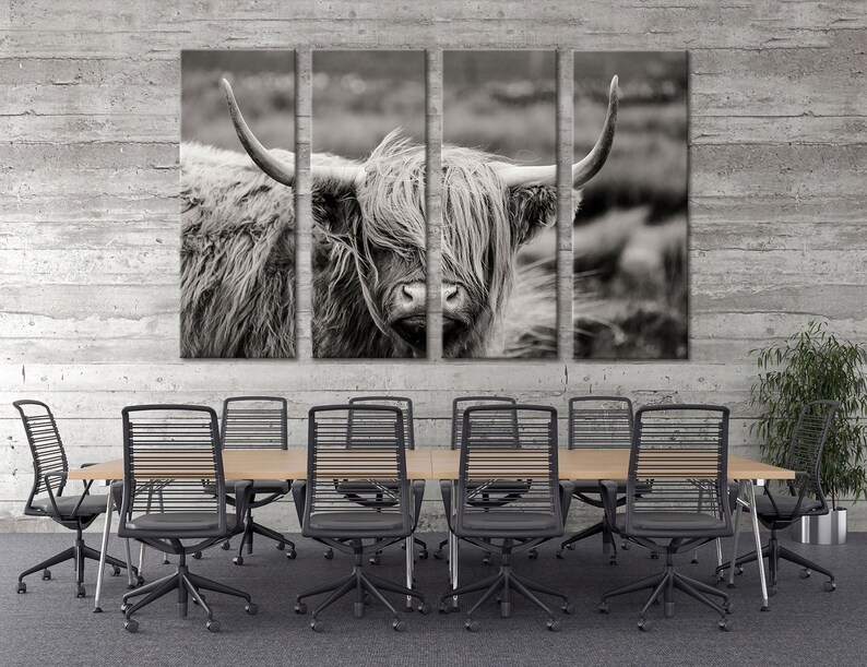 Scottish Highland Cattle Wall Art Cattle Canvas Cattle Wall Etsy Canada
