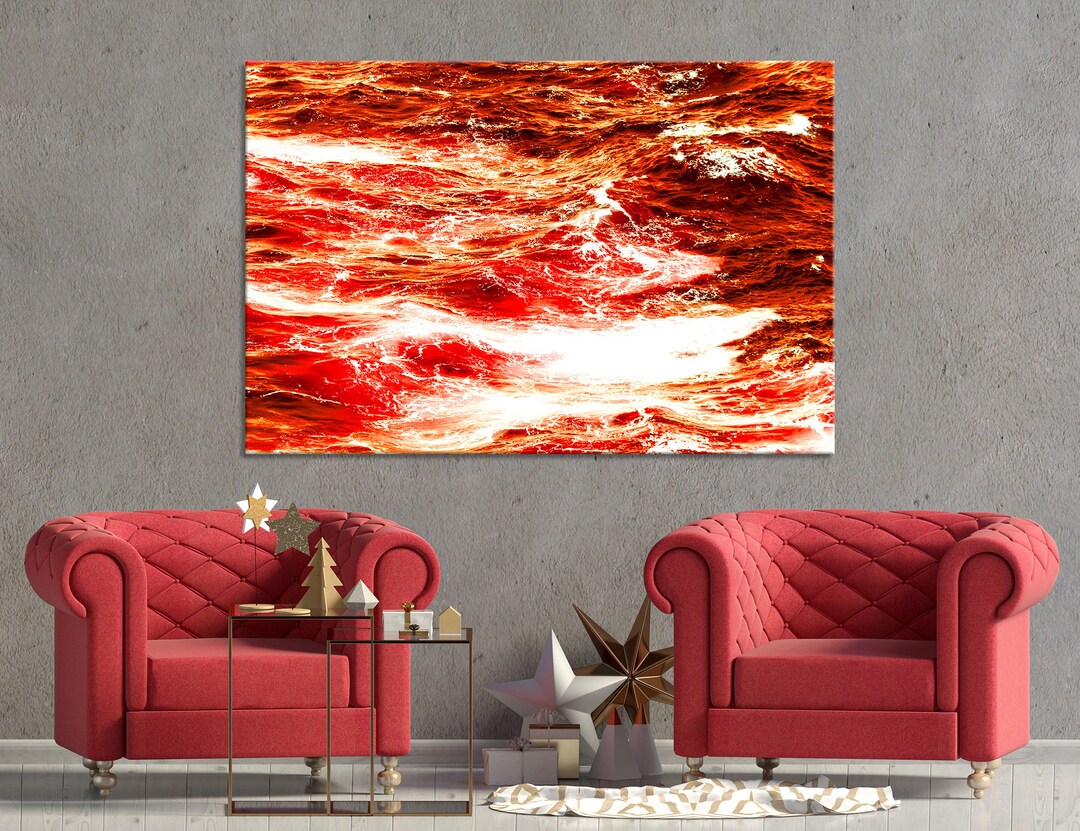 Red Sea Wall Art Waves Artwork Water Canvas Print Aerial View Etsy