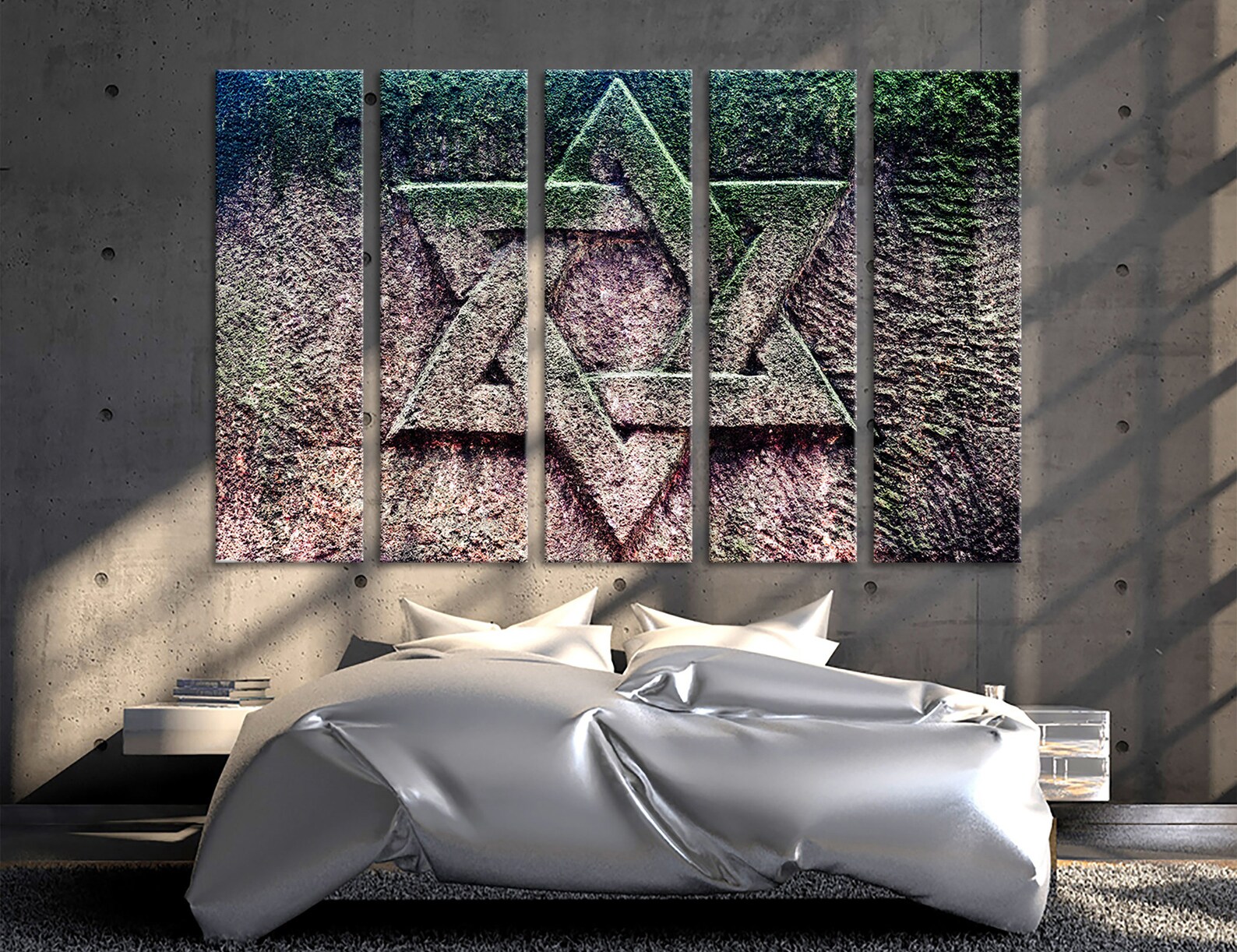 Star of David, Sign Carved in Stone Canvas Print, Symbol of Judaism - Etsy