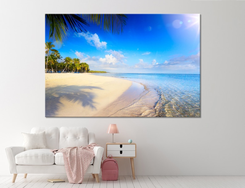 Tropical Beach Wall Art Beach Canvas Beach Canvas Print Beach Etsy