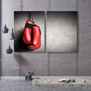 Boxing Canvas Print - Boxing Gloves Wall Art for Sport Motivation