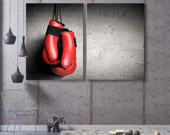 Boxing Canvas Print - Boxing Gloves Wall Art for Sport Motivation