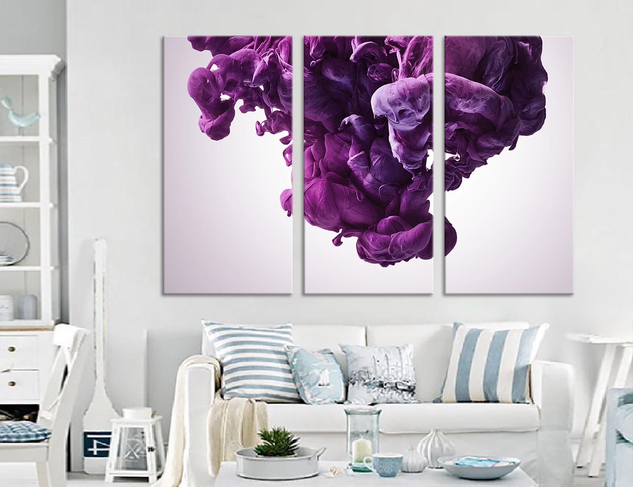 Purple Abstract Wall Art Colorful Canvas Print Wall Art Etsy