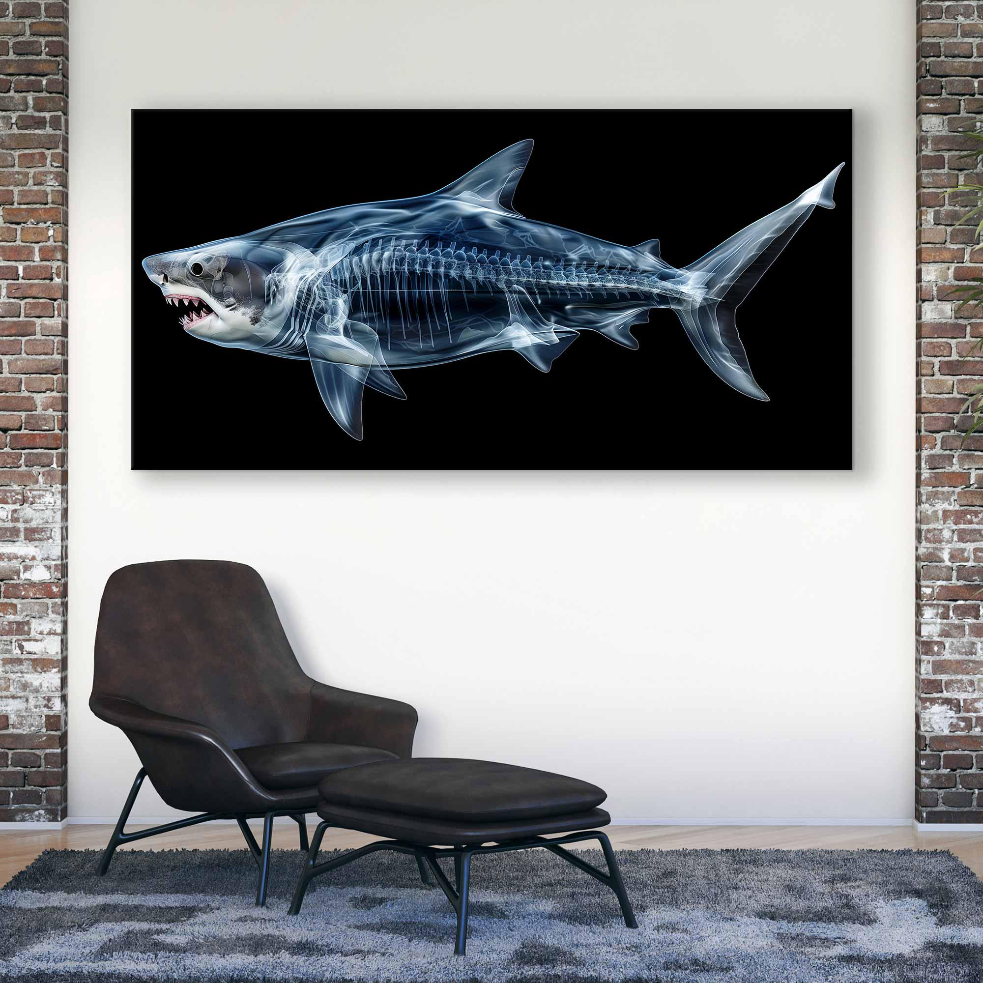 絶妙なX線アートワーク：サメの骨格構造、芸術的なプレミアム