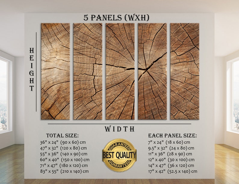 Wood Texture Wall Decor Wood Crack Abstract Canvas Print Modern Trendy Wall Art Luxury Abstract Printing Extra Large Wall Art Artwork Set image 8
