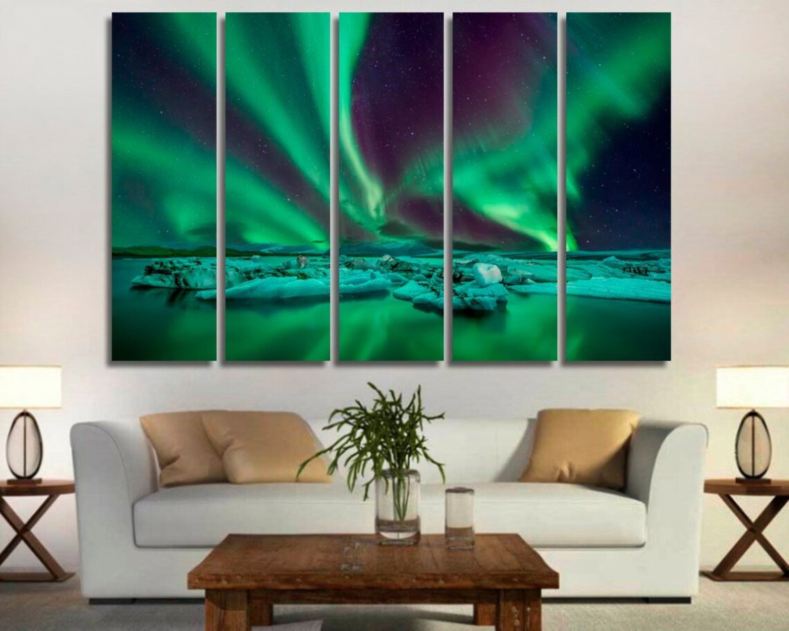 Northern Lights canvas Northern Lights wall decoration Etsy