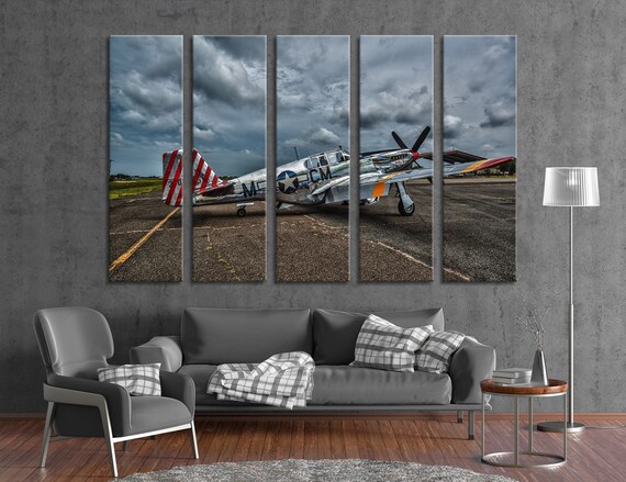Fighter North American P-51 B/C Mustang Wall Art Mustang Wall Decor Plane Wall Art Plane Wall Decor Fighter Wall Art Fighter Wall Decor Set