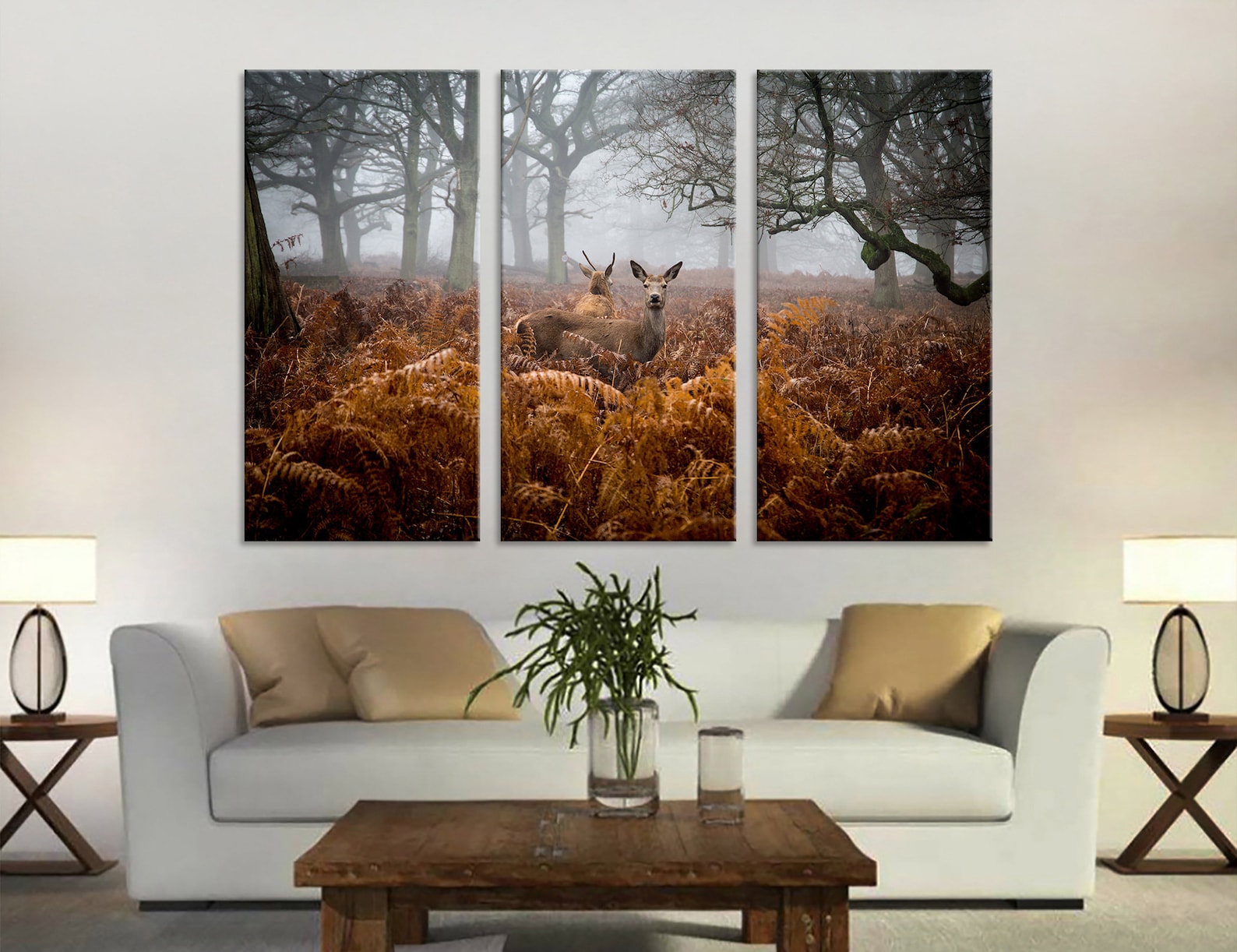 Deers Wall Art Deers Wall Decor Nature Wall Art Forest Wall Etsy