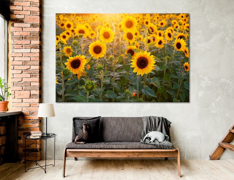 Sunflower Wall Art Sunflower Wall Decor Sunflower Canvas - Etsy