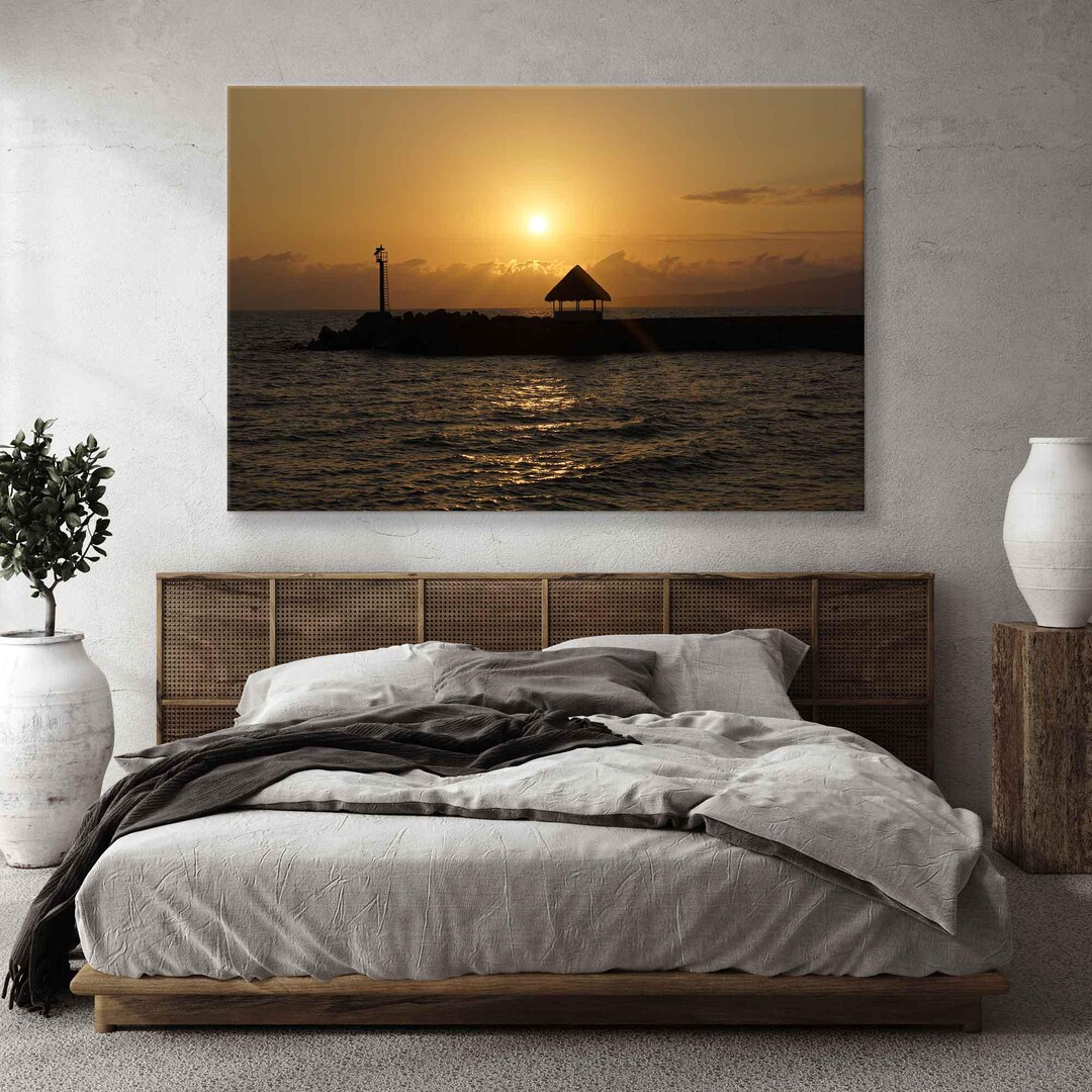 Sea Sunset Wall Art – Stunning Sea Sunset Canvas Print, Wall Decor for ...