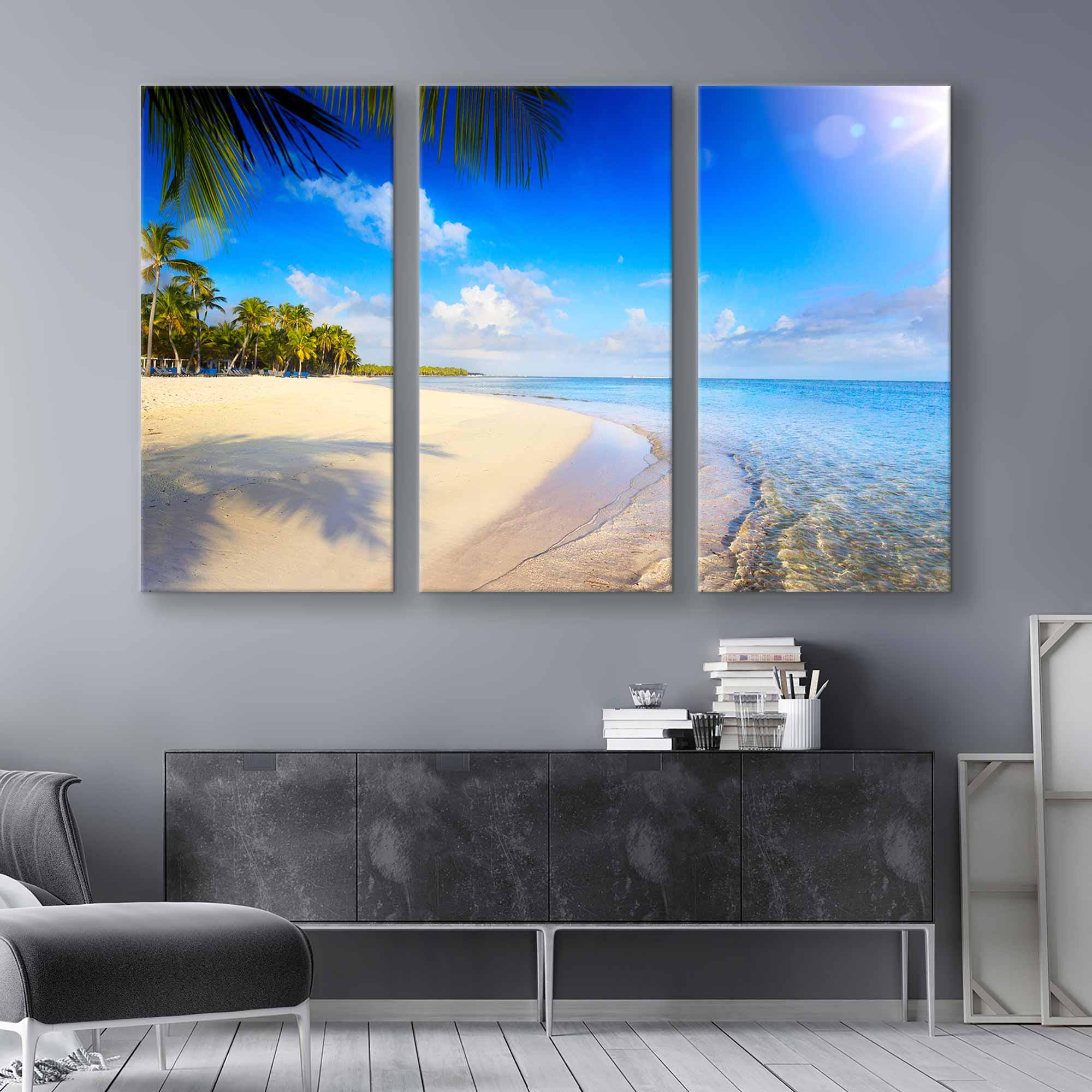 Tropical Beach Wall Art - Relaxing Beach Canvas Print for Wall Decor ...