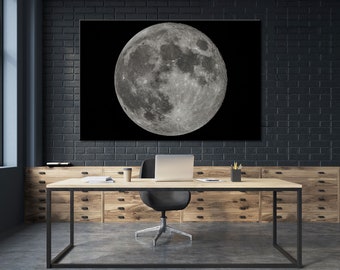 Full Moon at Night Moon Art Moon Canvas Moon Decor Moon Home Decor Moon Photo Moon Poster Moon Print Moon Wall Art Moon Wall Decor Universe