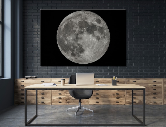 Vollmond bei Nacht Mond bei Nacht Mond Kunst Mond Leinwand Mond Deko Mond Home Deko Mond Foto Mond Poster Mond Print Mond Wand Kunst Mond Wand Deko Universum