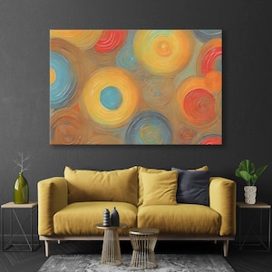 Artificial Intelligence-Generated Rings Canvas Print - Framed Wall Art - Modern Oil and Acrylic Painting