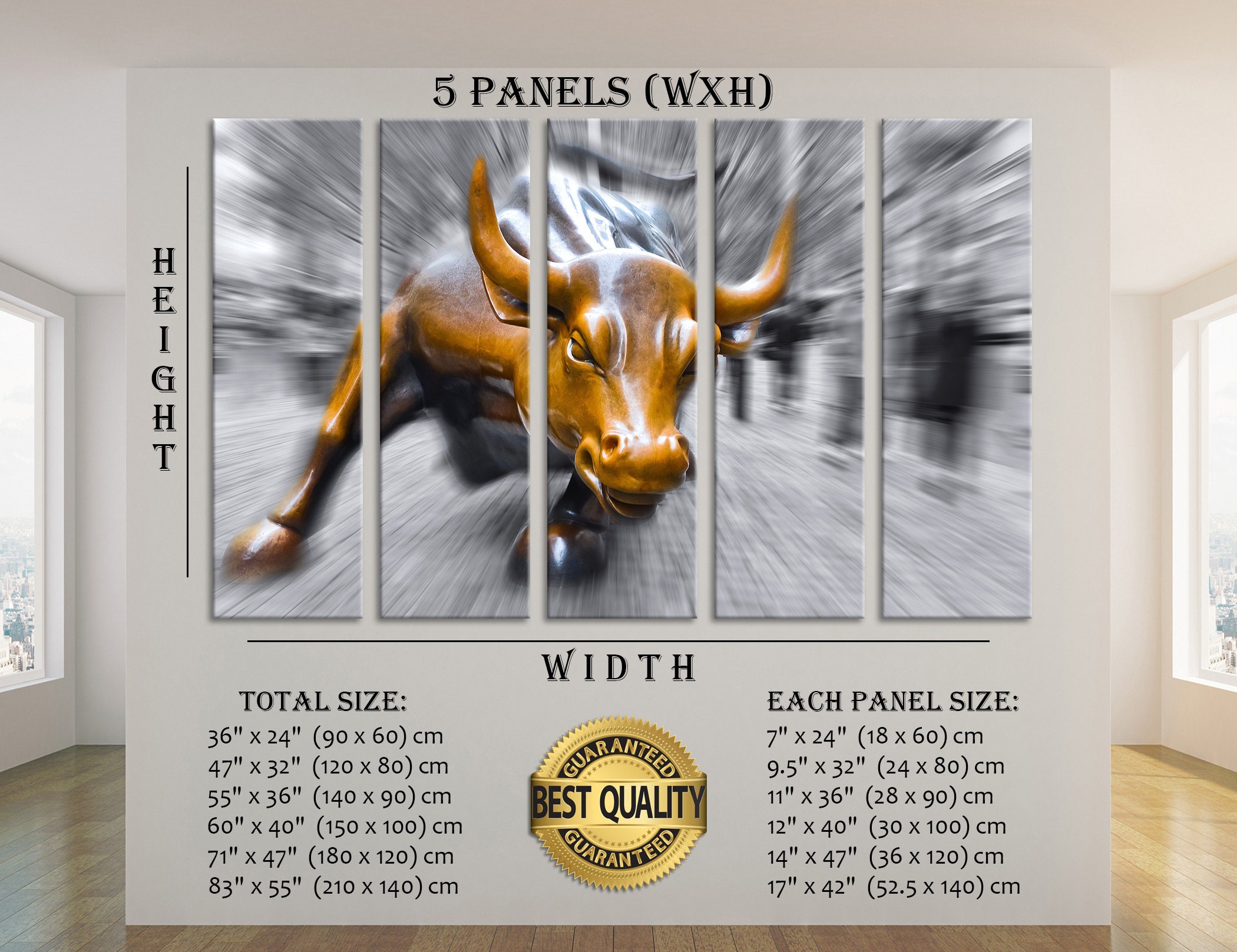 Charging Bull Wall Art New York City Charging Bull Canvas Etsy
