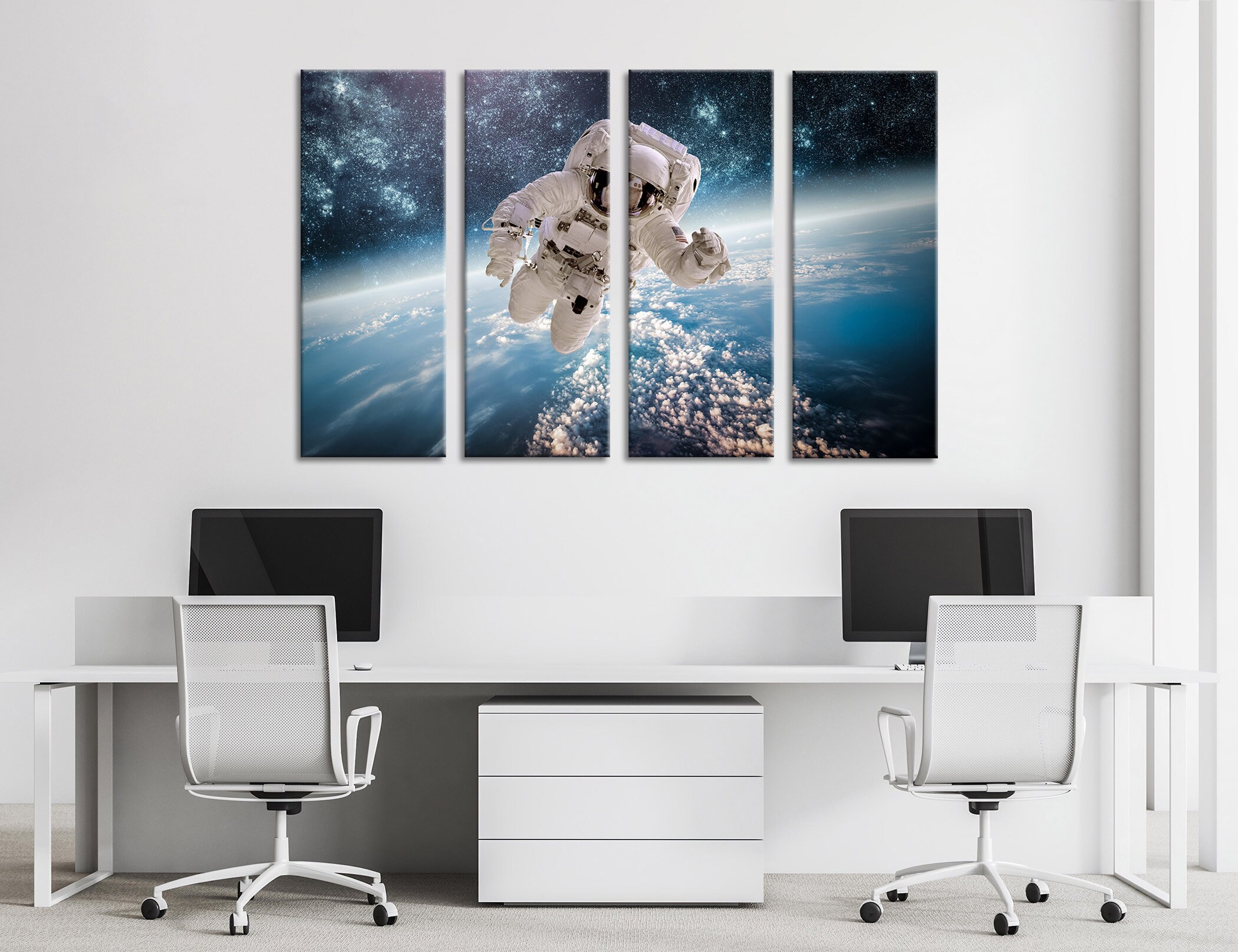 Earth From Space Wall Decor Astronaut Canvas Print Space Wall Art ...