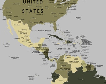象徴的な観光名所のプリントセット付きヴィンテージスタイルの世界地図