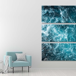 Wasser Oberfläche Leinwand Druck, Meer Leinwand Wand Kunst, Blaue Leinwand Wand Dekor