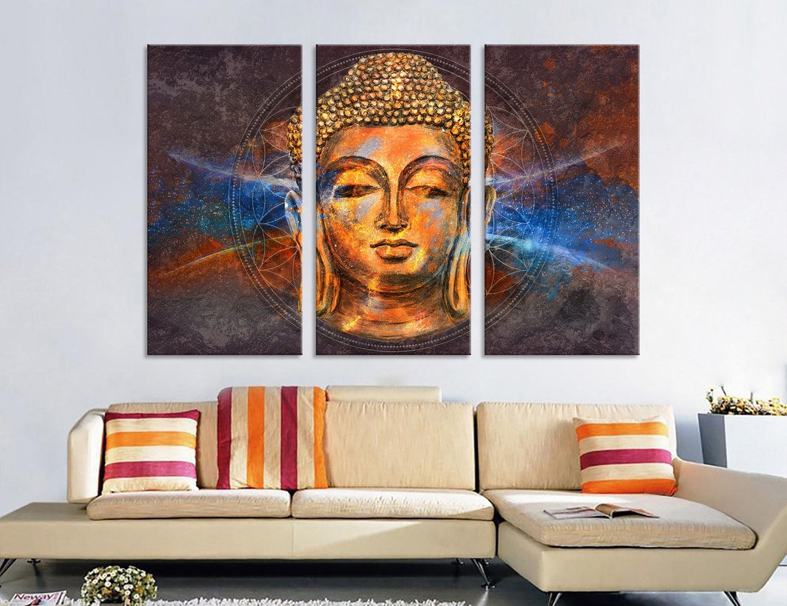 Head of Buddha Wall Art Buddha Art Buddha Wall Decor Buddha Etsy