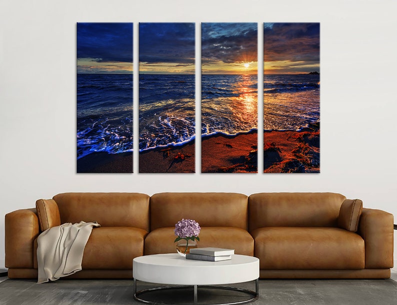 Sunset at Sea Canvas Wall Art Sunset Wall Art Sunset Wall Art Etsy
