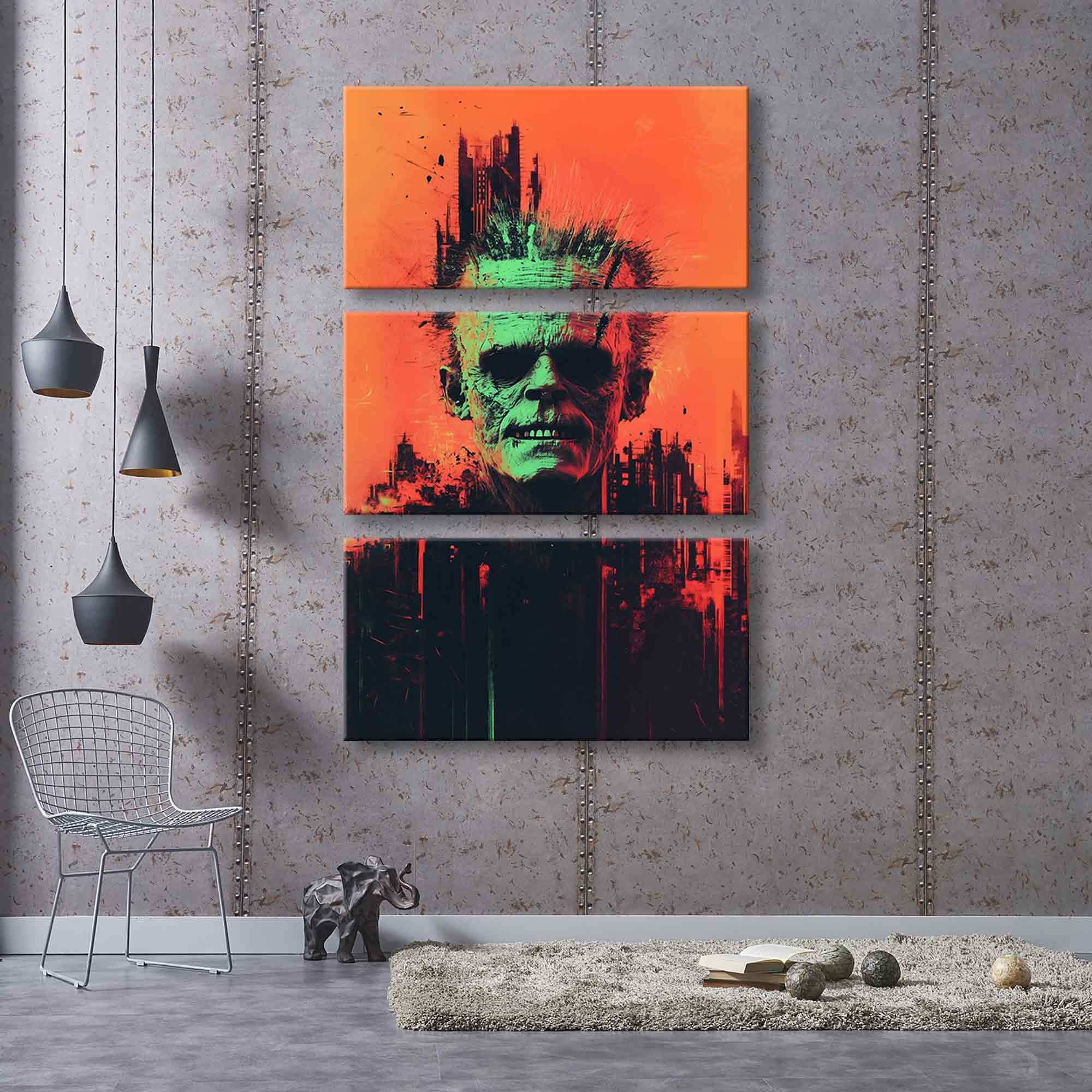 Monster Wall Art Canvas Print, Psihodelici Spooky Wall Art, Abstract ...