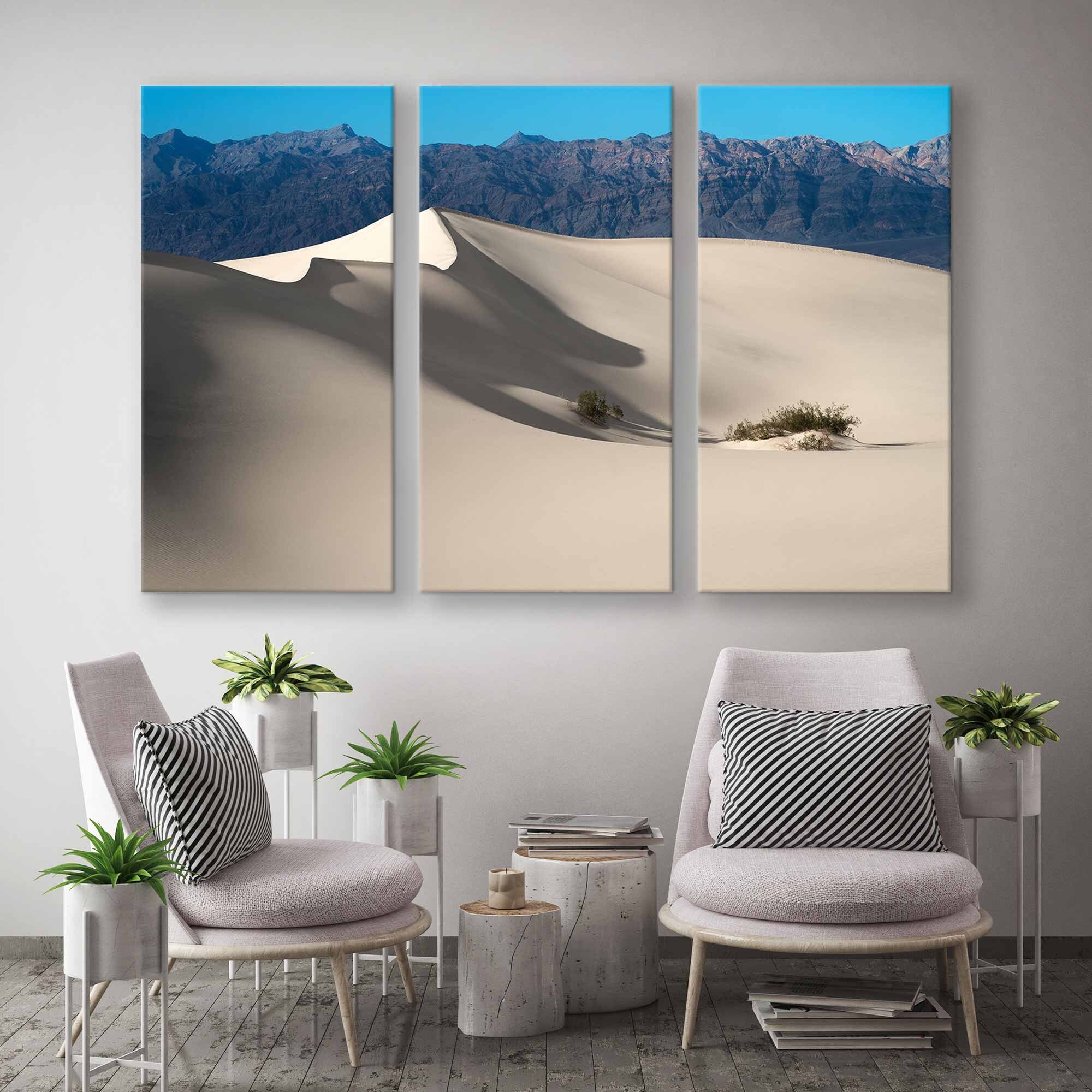 Extra Large Sand Dunes Canvas Print - Beige Desert Landscape Wall Art ...