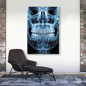 Decorazione artistica per ospedale, stampa su tela con raggi X, decorazione murale con sorriso sano, decorazione per studio medico, regalo per dentista