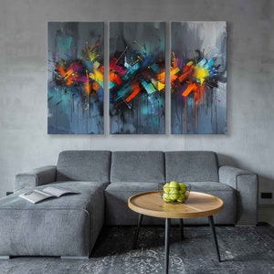 Vibrant Burst of Colors Graffiti Art Canvas Print