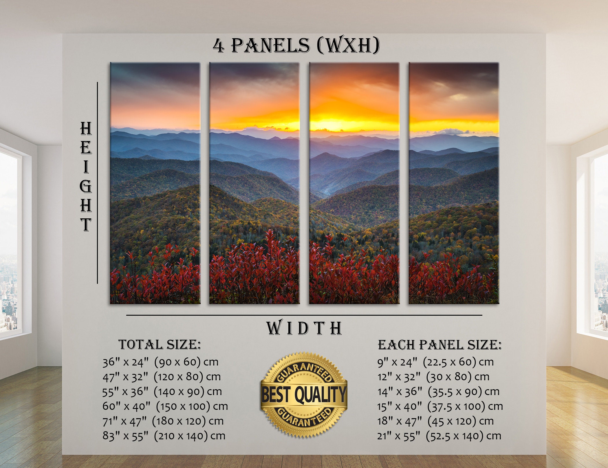 Blue Ridge Art Blue Ridge Mountains Wall Art Sunset Landscape Etsy