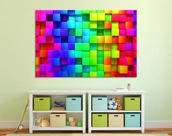 Multicolor Bright Wall Decor 3D Effect Wall Decor 3D Wall Art 3D Canvas 3D Print 3D Poster 3D Bedroom Wall Decor 3D Bedroom Wall Art Set